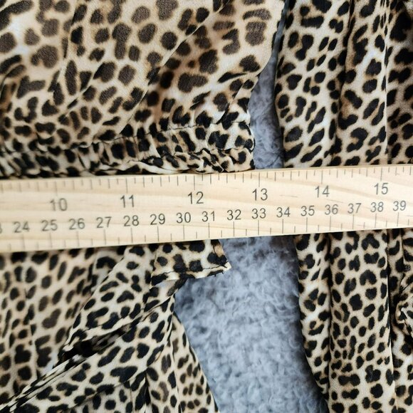 Calvin Klein Dress Womens 2 Leopard Print Long Sleeve Knee Length Ruffled NWT - Picture 8 of 13